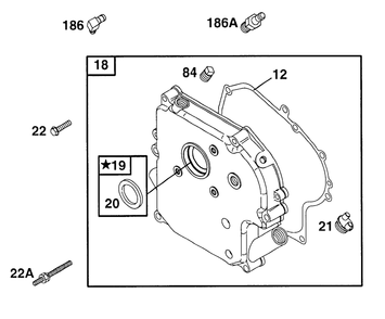 Crankcase Cover Diagram and Parts List for 176432-0117-XX  Briggs and Stratton Engine